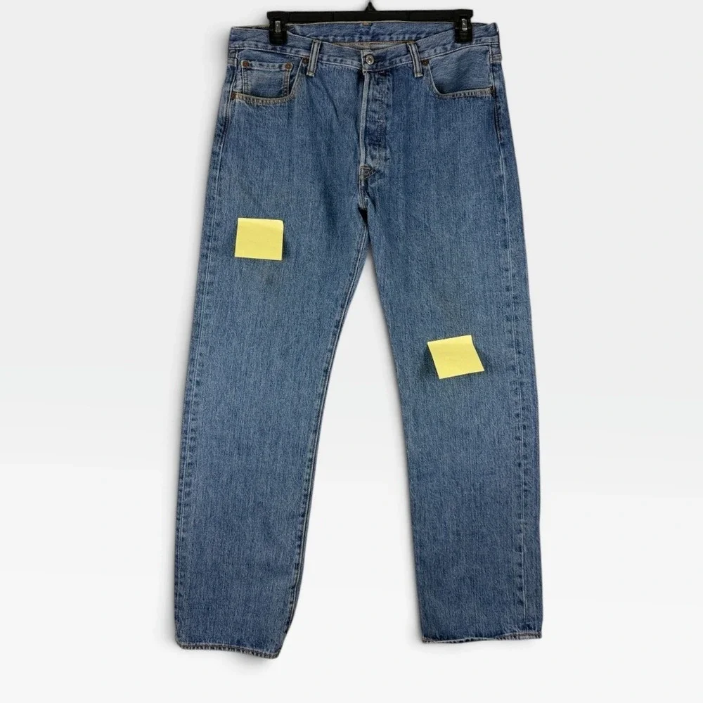Levi's 501 Original Straight Leg Jeans Mens 36x32 Blue Medium Wash USA Good
